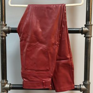 Zara Size Medium Faux leather dark red pants